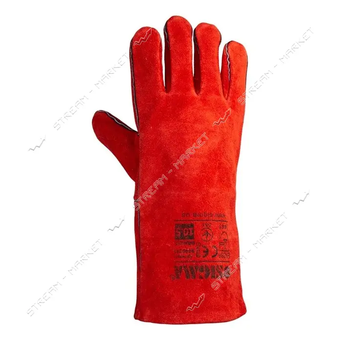 Перчатки краги сварщика Sigma 9449341 XXL 35см красные                                              
