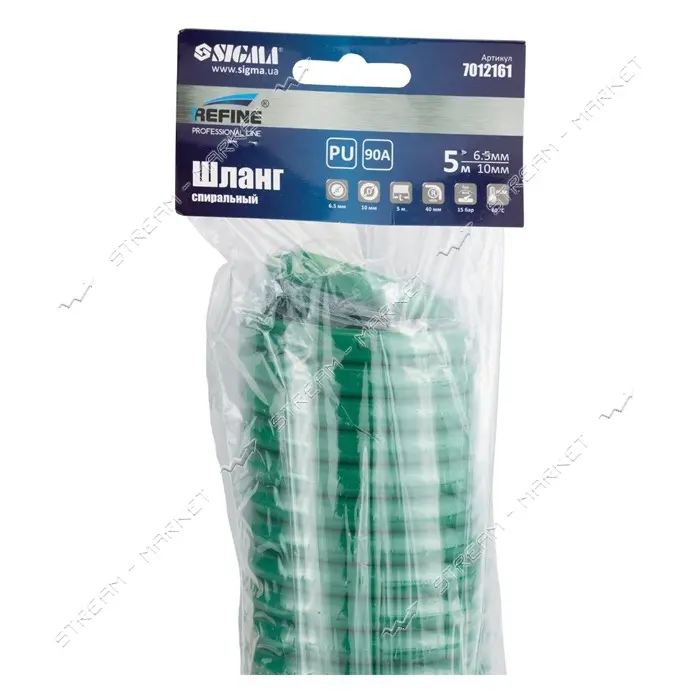 Шланг спиральный PU Sigma Refine 7012161 5м 6.5х10мм                                                