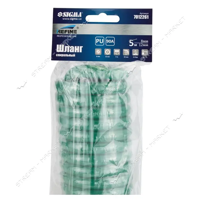Шланг спиральный PU Sigma Refine 7012261 5м 8х12мм                                                  