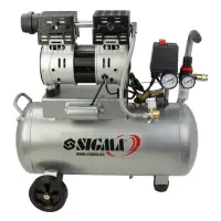 Компрессор двухцилиндровый безмасляный Sigma 7042531 1.1кВт 154л/мин 8бар 30л                       