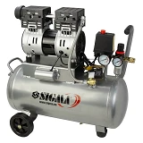 Компрессор двухцилиндровый безмасляный Sigma 7042531 1.1кВт 154л/мин 8бар 30л