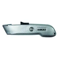 Нож металлический корпус лезвие Sigma 8212061 (580971) трапеция автовозврат лезвия                  