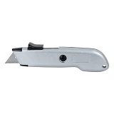 Нож металлический корпус лезвие Sigma 8212061 (580971) трапеция автовозврат лезвия
