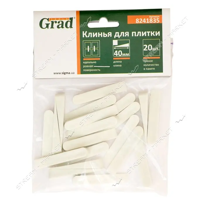 Клин для плитки Grad 8241825 40мм 20шт