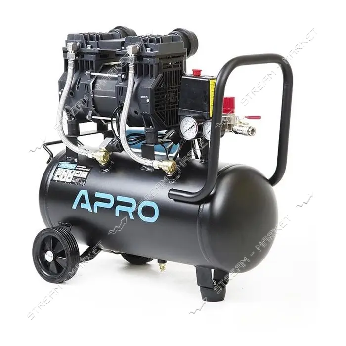 Компрессор двухцилиндровый безмасляный Apro 850171 1.5кВт 240л/мин 8бар 24л
