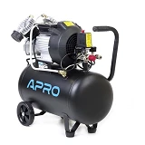 Компрессор двухцилиндровый Apro 850178 2.2кВт 416л/мин 8бар 50л 2 крана                             