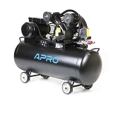Компрессор двухцилиндровый Apro 850182 ременной 2.2кВт 402л/мин 8бар 100л 2 крана                   