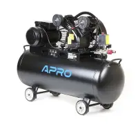 Компрессор двухцилиндровый Apro 850182 ременной 2.2кВт 402л/мин 8бар 100л 2 крана                   