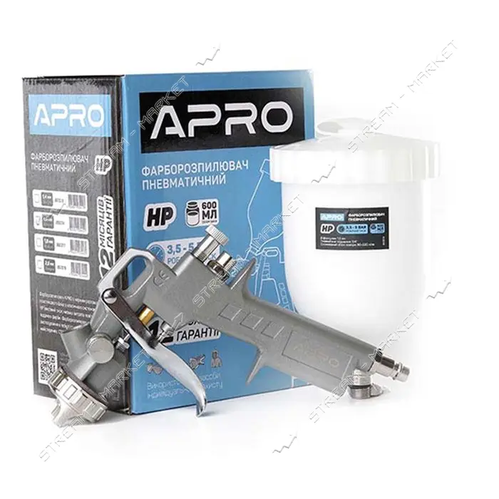 Краскораспылитель Apro 850014 НР 1.5мм в/б пластик 600мл                                            