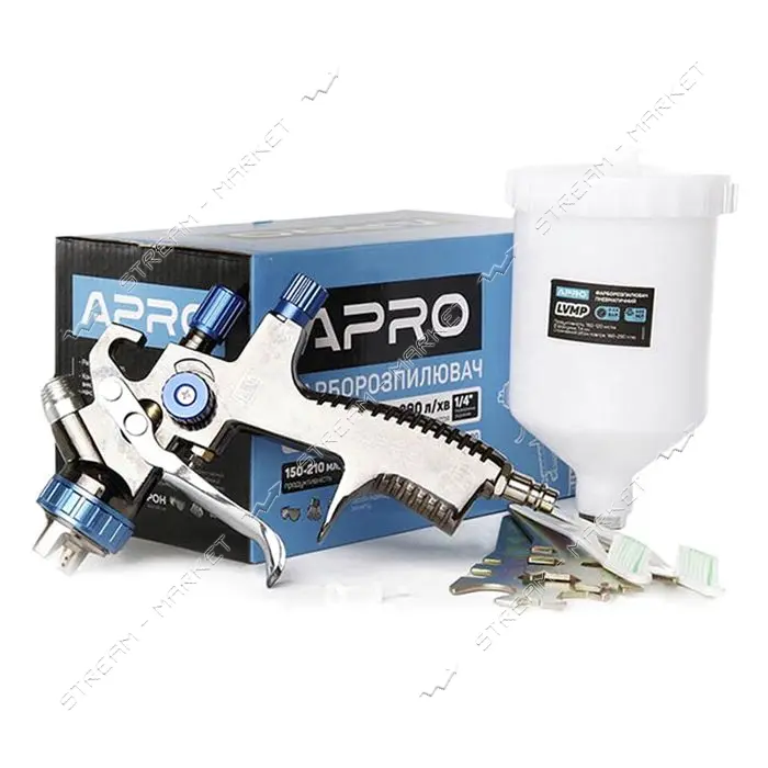 Краскораспылитель Apro 850041 LVMP 1.4мм в/б пластик 600мл                                          