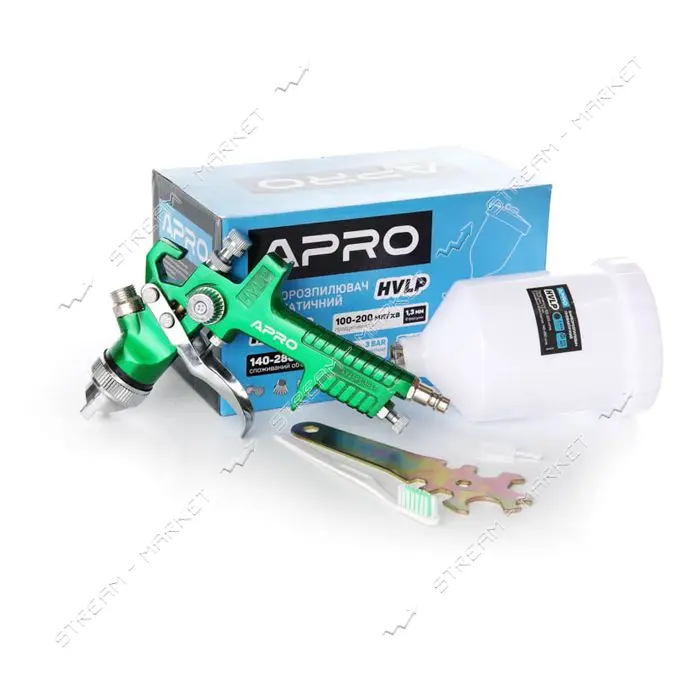 Краскораспылитель Apro 850032 HVLP 1.3мм в/б пластик 600мл                                          