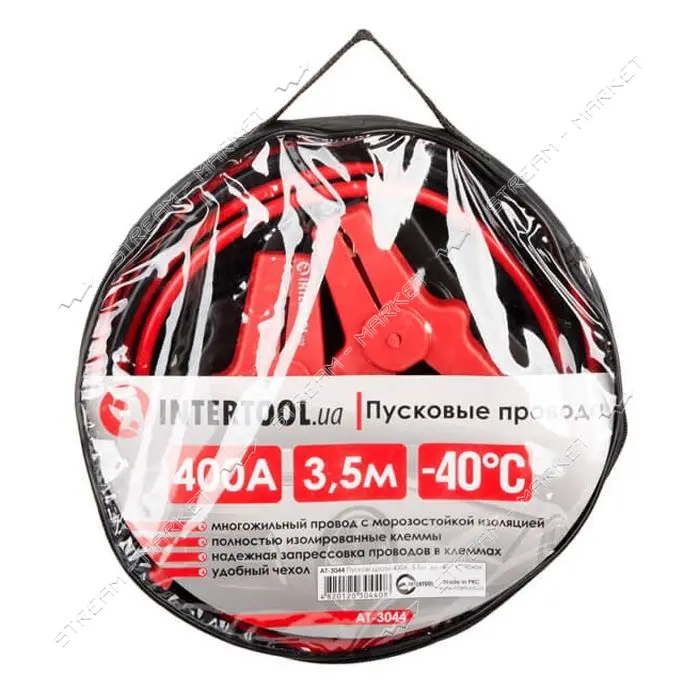 Пусковые провода Intertool AT-3044 400А до -40С 3.5м с чехлом