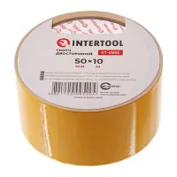 Скотч двухсторонний Intertool KT-0952 на полипропиленовой основе 50мм 10м                           