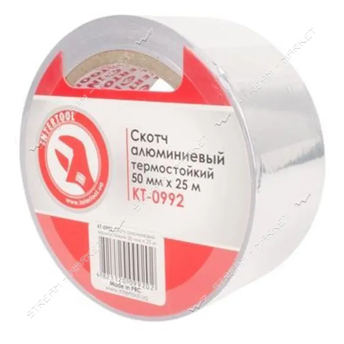 Скотч алюминиевый Intertool KT-0992 термостойкий 50мм 25м                                           
