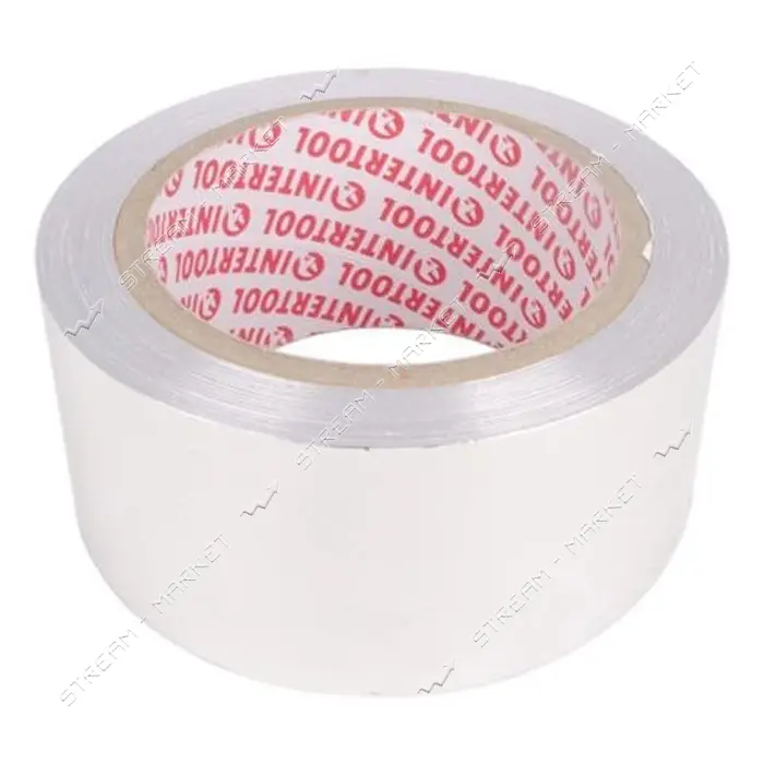 Скотч алюминиевый Intertool KT-0992 термостойкий 50мм 25м                                           