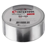 Скотч алюминиевый Intertool KT-0993 термостойкий 50мм 50м                                           