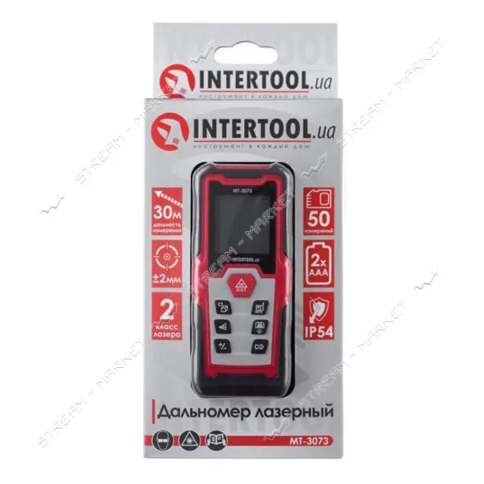 Дальномер лазерный Intertool MT-3073 откидная ножка 30м
