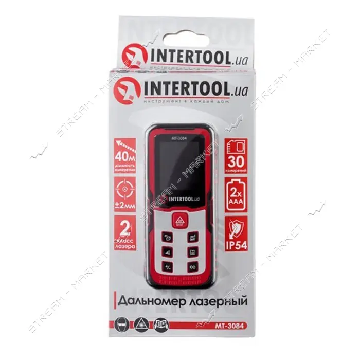 Дальномер лазерный Intertool MT-3084 цветной дисплей 40м                                            
