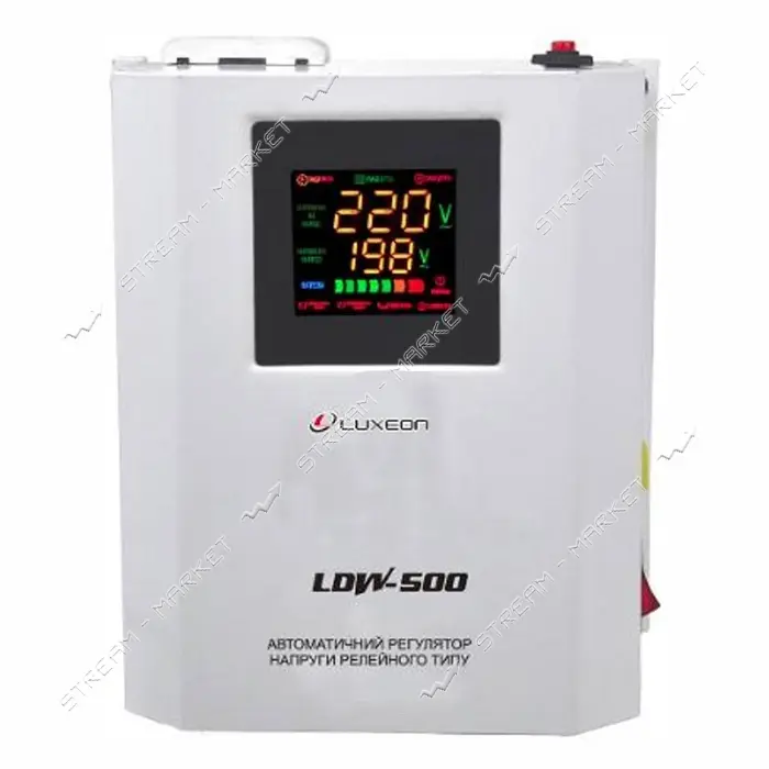 Стабилизатор напряжения Luxeon релейный тип LDW-500VA белый