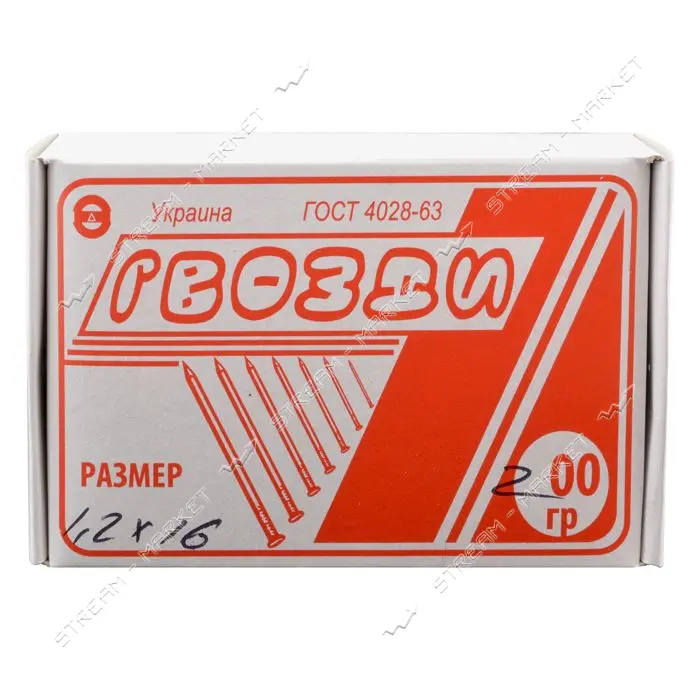 Гвоздь 1.2х16 200г                                                                                  