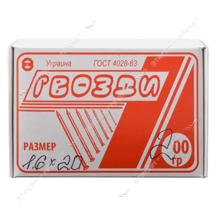 Гвоздь 1.6х20 200г                                                                                  