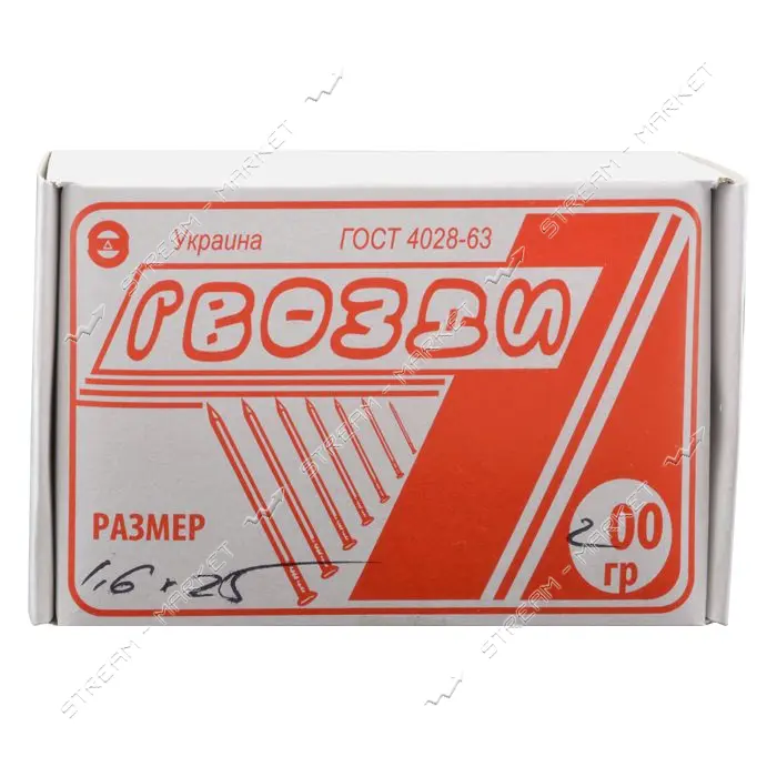 Гвоздь 1.6х25 200г                                                                                  