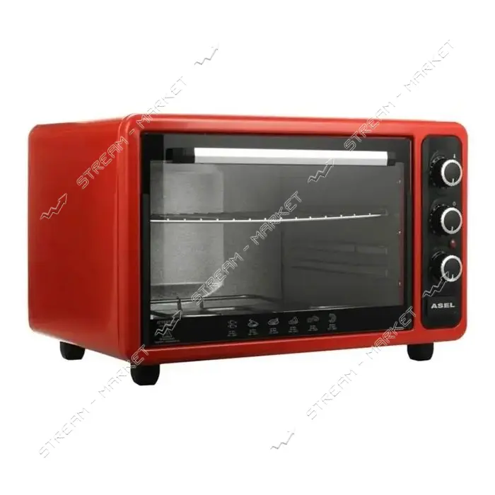 Духовка Asel 1300Вт 40л таймер красный                                                              