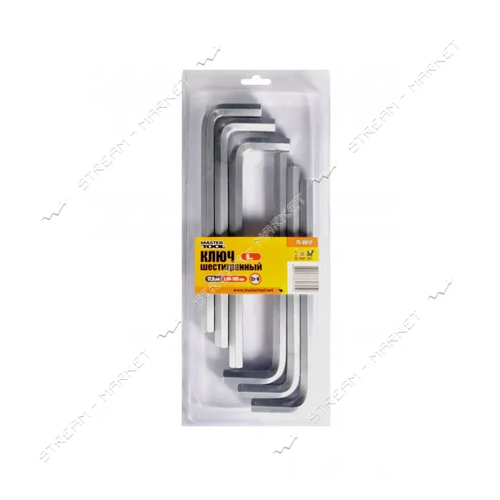 Ключ шестигранный Mastertool 75-0006 CrV 6.0мм L32-134мм 10шт                                       