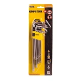 Ключи шестигранные Mastertool 75-0961 Torx CrV длинные T10-T50 L90-227мм 9шт