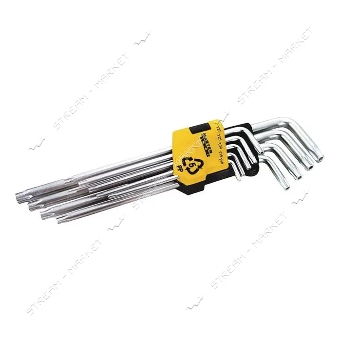 Ключи шестигранные Mastertool 75-0961 Torx CrV длинные T10-T50 L90-227мм 9шт