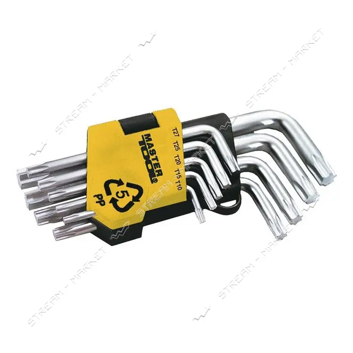 Ключи шестигранные Mastertool 75-0960 Torx CrV короткие T10-T50 L55-133мм 9шт