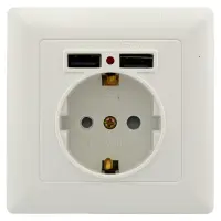 Розетка із заземленням Світлоприлад SV-8230 2USB внутрішня Україна                                  