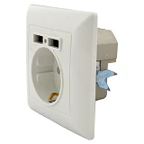Розетка с заземлением Светоприбор SV-8230 2USB внутренняя Украина
