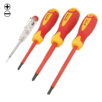 Набор изолированных отверток с отверткой индикатором Intertool VT-3604 VDE 4шт                      