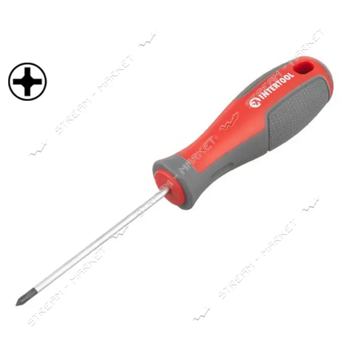 Отвертка крестовая Intertool VT-3313 PH0x75мм CR-V                                                  