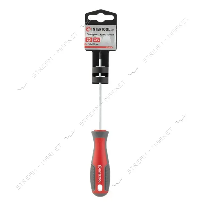 Отвертка крестовая Intertool VT-3314 PH0x100мм CR-V                                                 