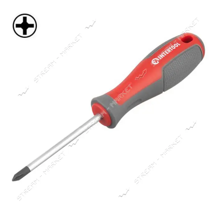Отвертка крестовая Intertool VT-3315 PH1x75мм CR-V