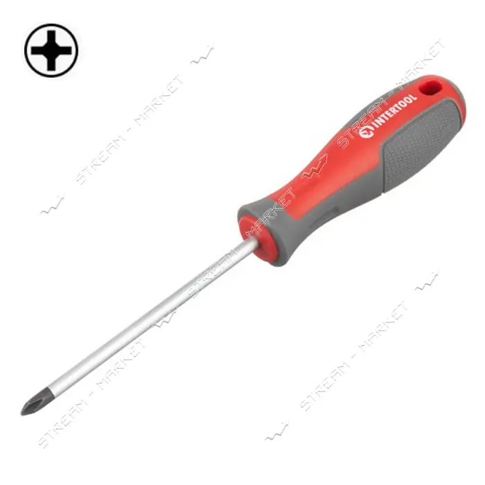 Отвертка крестовая Intertool VT-3316 PH1x100мм CR-V