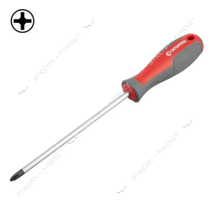 Отвертка крестовая Intertool VT-3322 PH2x150мм CR-V