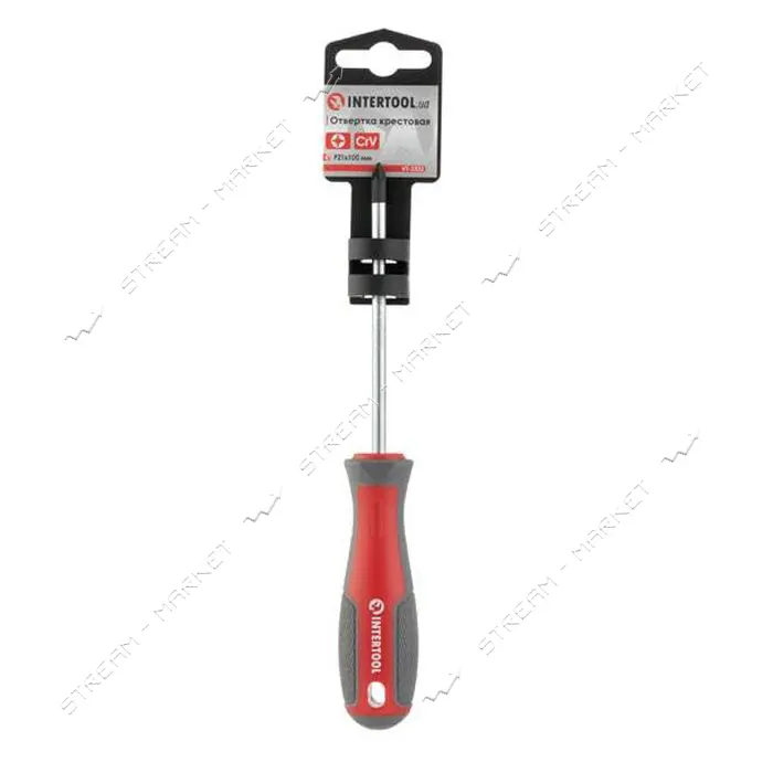Отвертка крестовая Intertool VT-3332 PZ1x100мм CR-V                                                 