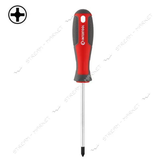 Отвертка крестовая Intertool VT-3332 PZ1x100мм CR-V                                                 