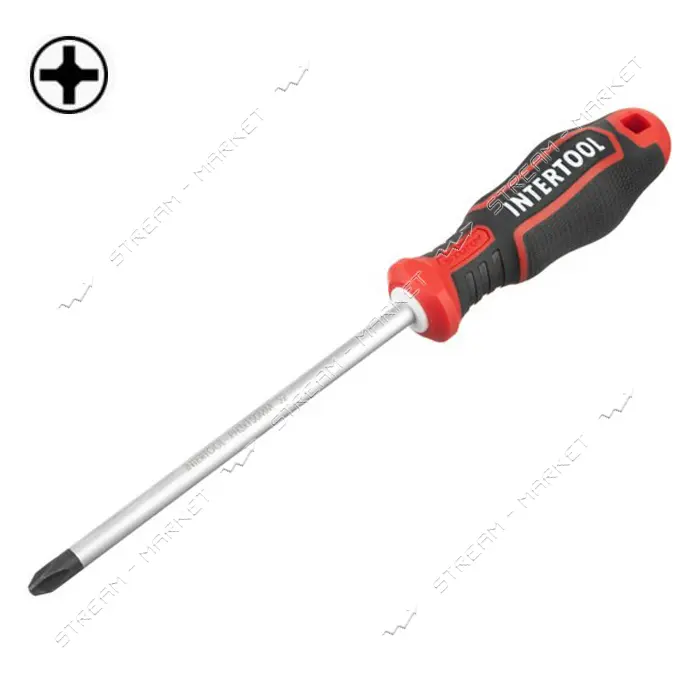 Отвертка крестовая Intertool VT-3418 PH1x150мм S2 Storm