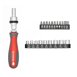 Отвертка реверсионная с карданом и комплектом насадок Intertool VT-3360 21шт                        