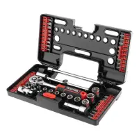 Набор отверточных насадок и головок с трещеткой Intertool VT-3657 Storm 57шт                        