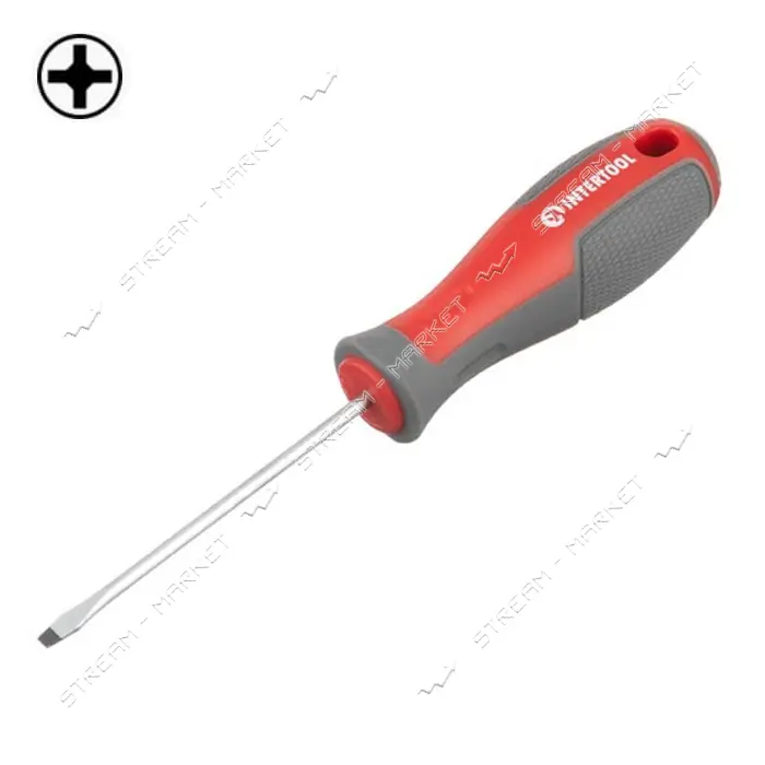 Отвертка шлицевая Intertool VT-3301 SL3.0x75мм CR-V                                                 