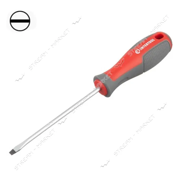 Отвертка шлицевая Intertool VT-3303 SL4.0x100мм CR-V                                                
