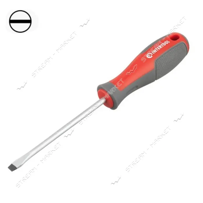 Отвертка шлицевая Intertool VT-3306 SL5.0x100мм CR-V                                                