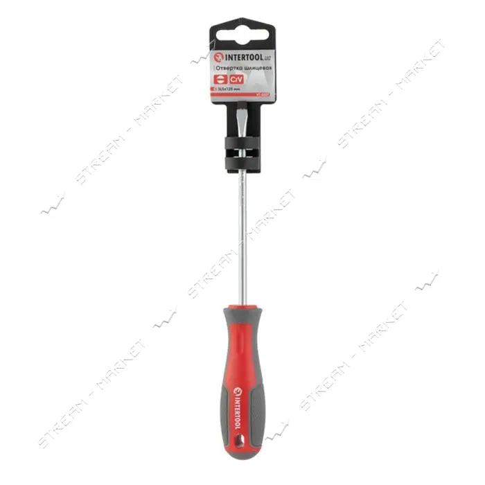 Отвертка шлицевая Intertool VT-3307 SL5.0x125мм CR-V                                                