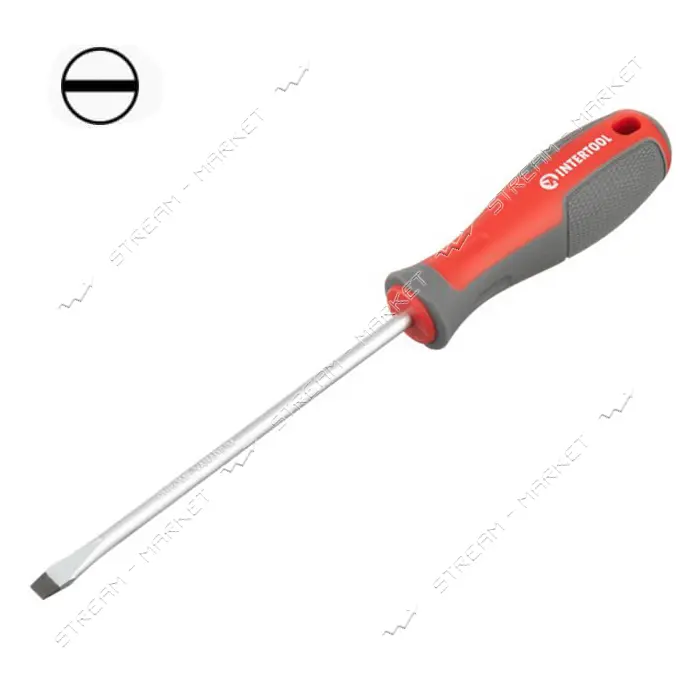 Отвертка шлицевая Intertool VT-3307 SL5.0x125мм CR-V                                                