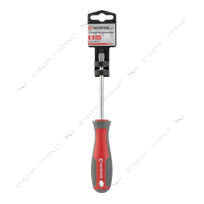 Отвертка шлицевая Intertool VT-3310 SL6.0x100мм CR-V                                                